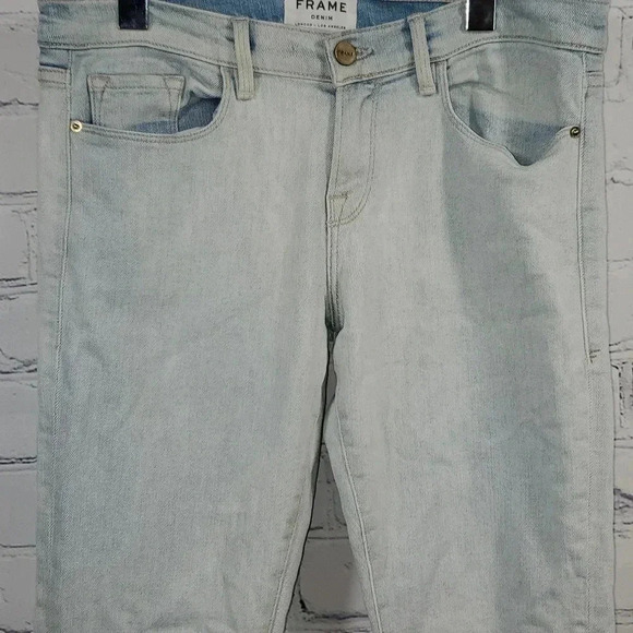 Frame Le Garcon Light Wash Distressed Jeans Size 26 - Picture 2 of 13